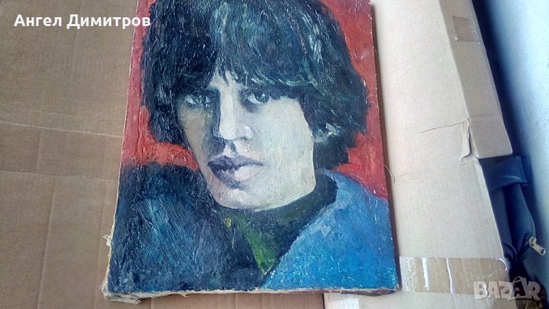 Мик Джагър маслена картина платно , снимка 1