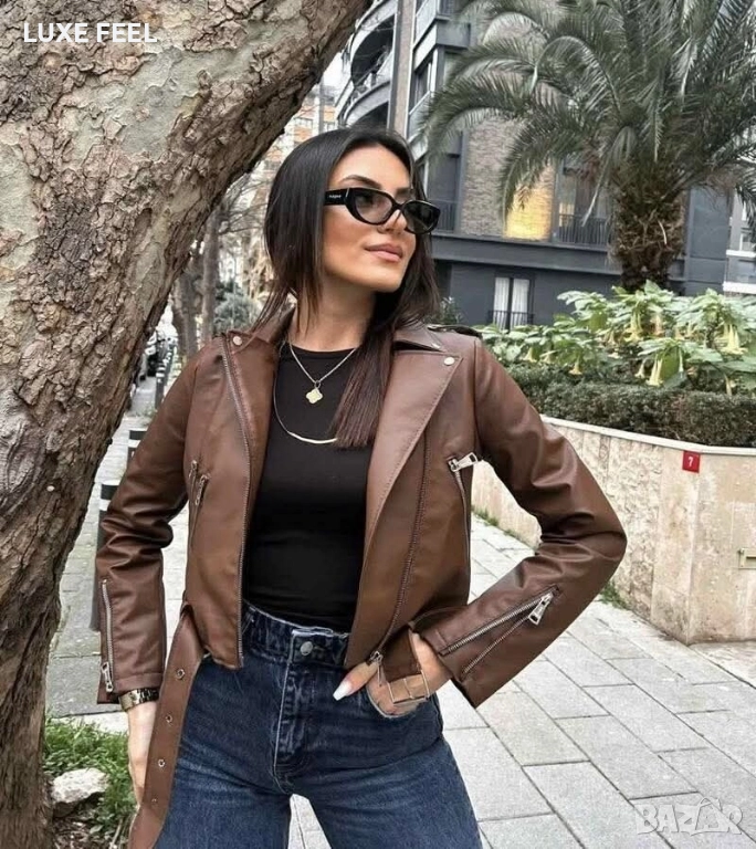 Дамско Кожено Яке ⚜️, снимка 1