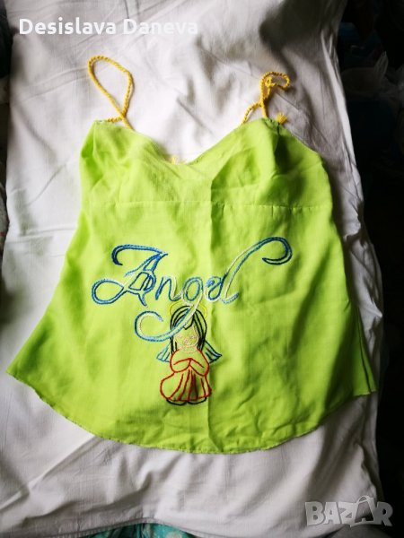 Дамски Потник, Топ, зелен, шит по поръчка + подарък, снимка 1