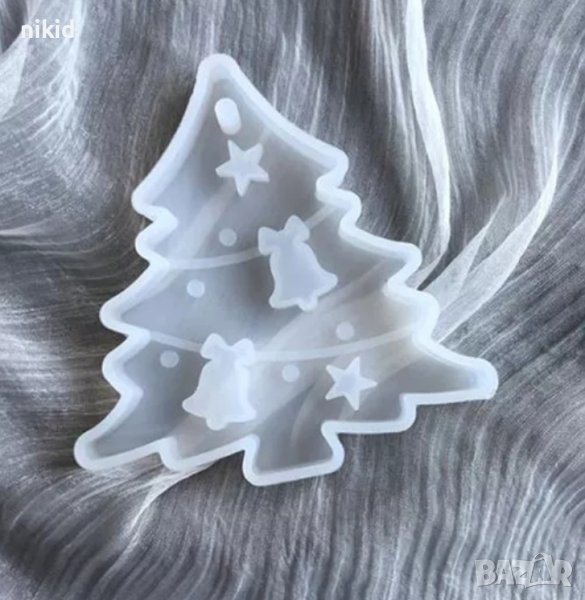Елха с камбанки силиконов молд форма фондан шоколад гипс смола, снимка 1