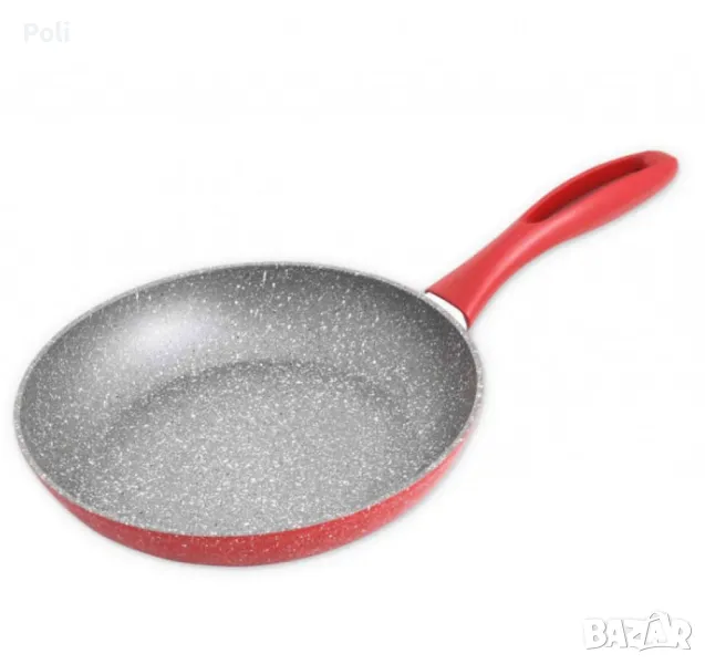 Тиган Voltz  - 20см., 24см., 26см., 28см.; мраморно покритие, индукция, червен, снимка 1