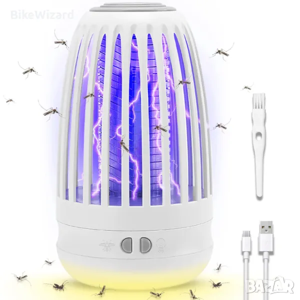  Лампа за унищожаване на насекоми с нощна светлина 2 в 1 презареждаща батерия НОВО, снимка 1