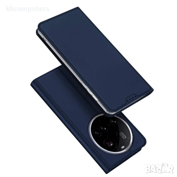 Кожен Калъф DUX DUCIS + Скрийн Протектор за Xiaomi 15 Ultra – Черен / Тъмносин, снимка 1