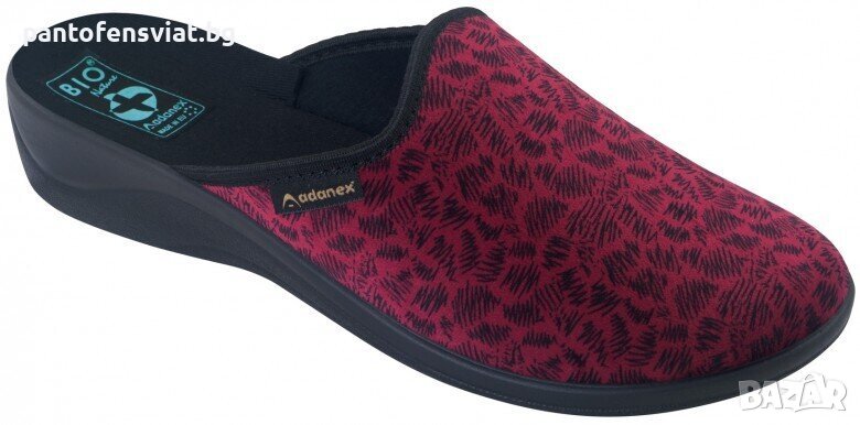  Дамски чехли ADANEX бордо принт 36/41  , снимка 1