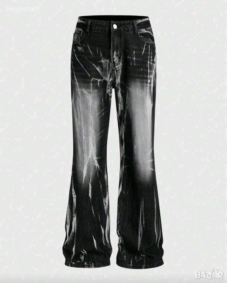 Нови черни baggy дънки Casual Loose Fit Jeans панталони карго Л/34, снимка 1