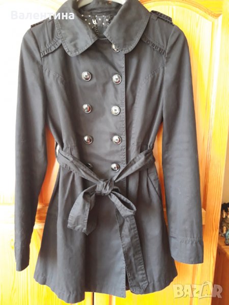 Модерен дамски шлифер в черно, снимка 1