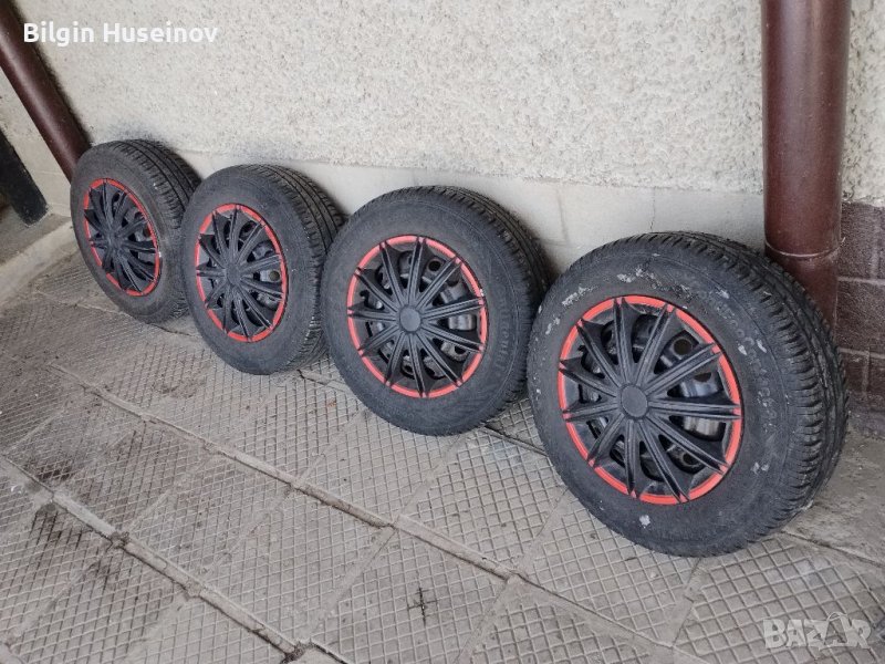 Гуми и джанти със тасове балансирани всичко е гот 185/70/14 CONTINENTAL PREMIUM Contact5 г Като нови, снимка 1