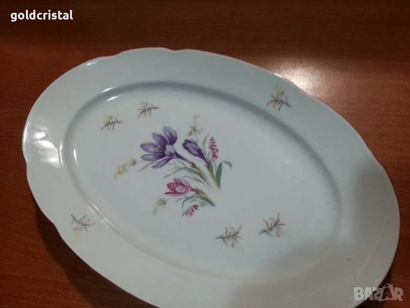 Български порцелан плато елипса , снимка 1