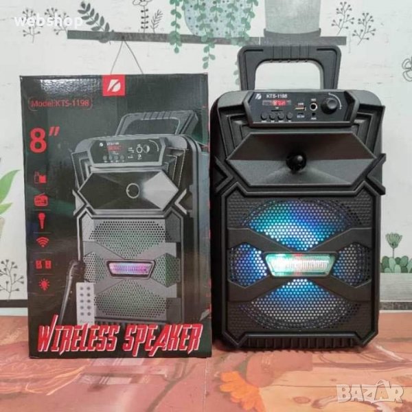 Караоке тонколона, безжична, FM радио, TF карта, USB порт - KTS-1198, снимка 1