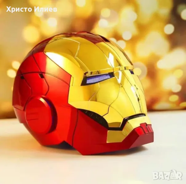 Marvel Моторизирана маска Iron Man MK5 1:1 с гласова команда Роботизирана каска Железния човек, снимка 1