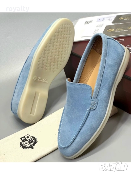 💙Loro Piana Дамски мокасини от естествен велур Suede Blue 💙, снимка 1
