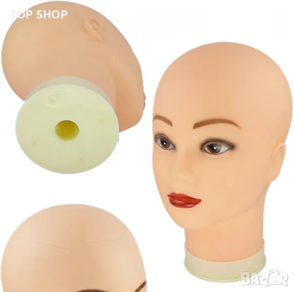 НОВИ глави на манекен + стойка, лек многофункционален модел глава на манекен дамска, черна основа, снимка 1