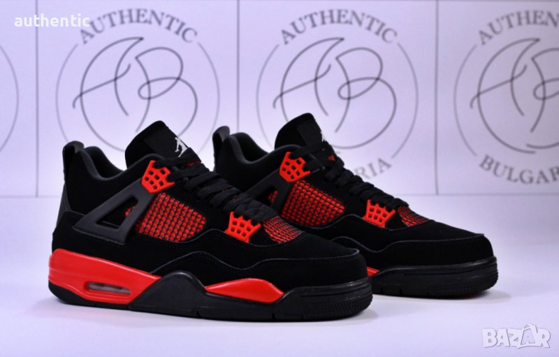 Nike Air Jordan Retro 4 Red Thunder, KAWS, Lightning, снимка 1