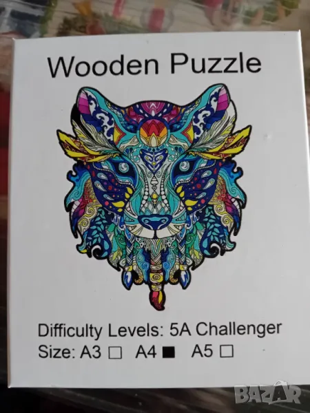 Дървен пъзел Вълк, снимка 1