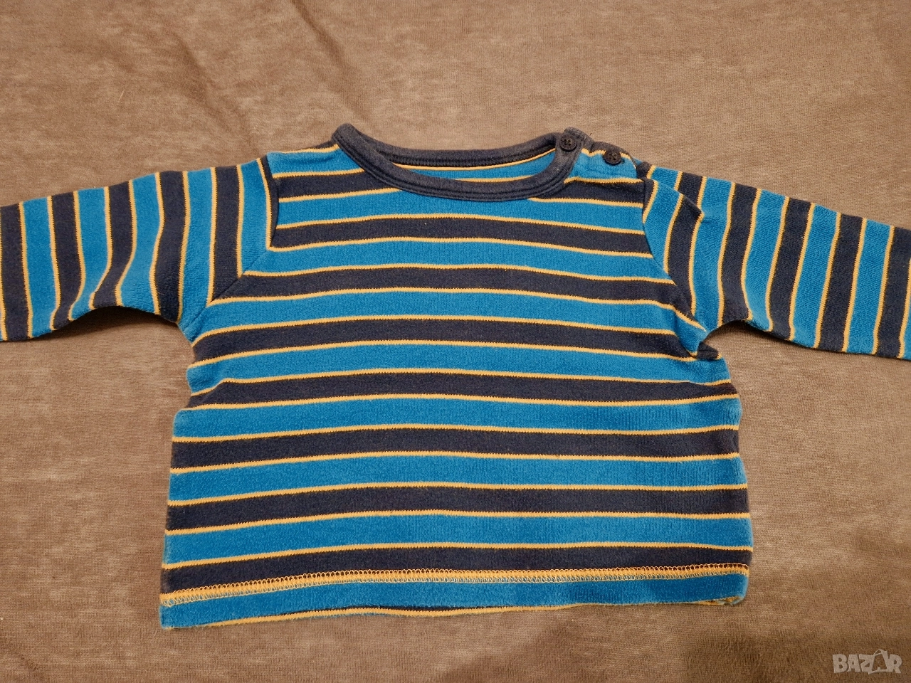 9-12м 80см Блуза, памук, райе, без следи от употреба , снимка 1