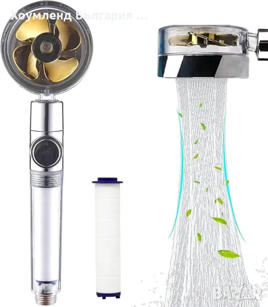 Спестяваща вода душ слушалка с ротация и фълтър, снимка 1