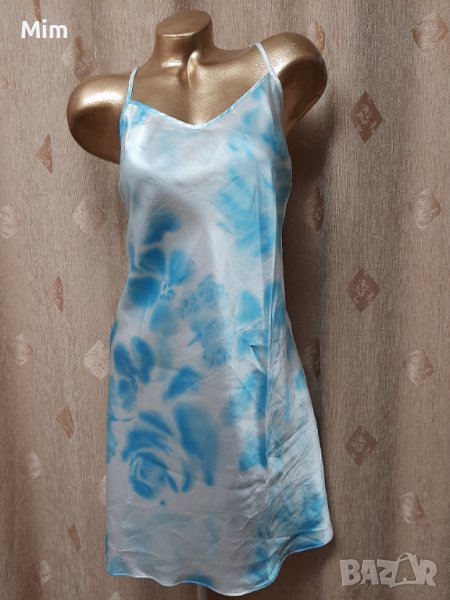 44/46 Светло синя сатенена нощница , снимка 1