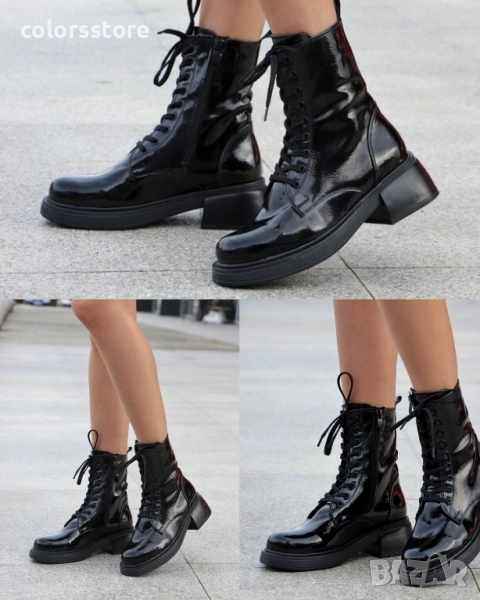 Равни боти - черен лак - BMG10, снимка 1