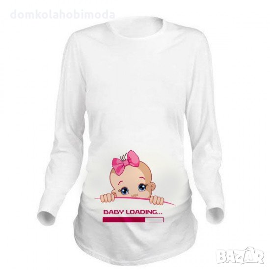 Дамска блуза с щампа за бременни, Пълноцветна щампа, Не се бели, снимка 1