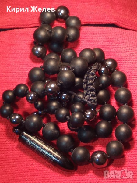 МОДЕН СКЪП ХЕНД МЕЙД МЕДАЛЬОН ОГЪРЛИЦА - БРОЕНИЦА от БЛАГОРОДНА СТОМАНА и ЧЕРЕН ОНИКС 24345, снимка 1