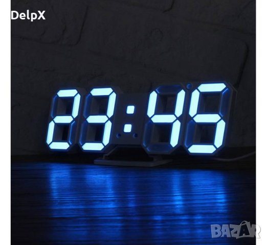 Настолен 3D LED часовник 3638L, календар, термометър, 0°C до 50°C, снимка 1