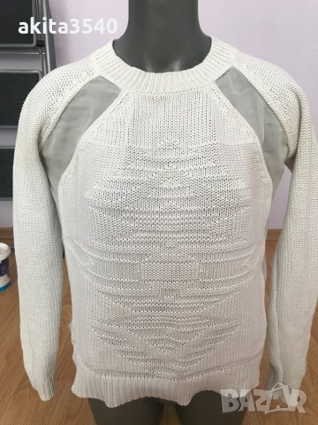 Бял пуловер, снимка 2 - Блузи с дълъг ръкав и пуловери - 34154835