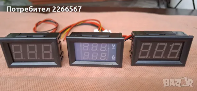 Мини LED индикатори за напрежение и ток - волтметър и амперметър