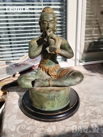 Голяма Будистка бронзова статуетка, снимка 10 - Антикварни и старинни предмети - 53255570