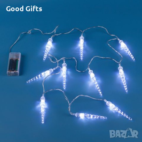 Коледни лампички Ледени висулки, 1.70м, Студено бяло, снимка 2 - Лед осветление - 42745432