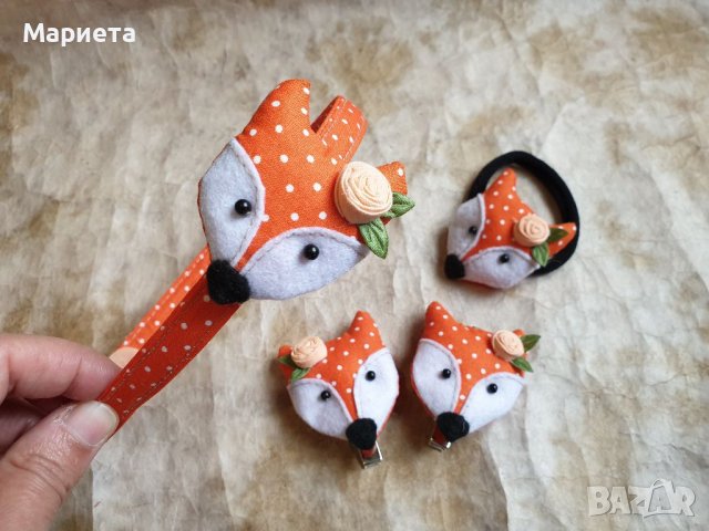 Диадема,Фиби,ластик за коса с лисички Ръчна Изработка Аксесоари за коса с лисица Лисици Лисана, снимка 5 - Аксесоари за коса - 38341573