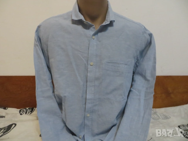 Мъжки ризи с дълъг ръкав лен , снимка 6 - Ризи - 50943822