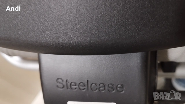 Офис столове Steelcase сиво и черно дамаска, снимка 3 - Столове за офис - 54356720