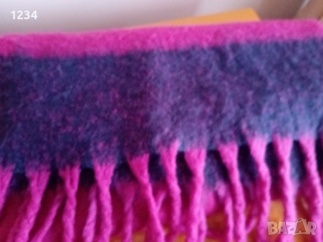 Timberland голям цикламено розов шал естествени материи, снимка 6 - Шалове - 52562926