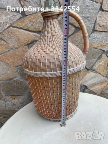 ДАМАДЖАНА СТЪКЛО ОПЛЕТКА ЗА РАКИЯ-15 ЛИТРА ОТ СОЦА, снимка 2 - Други ценни предмети - 50458324