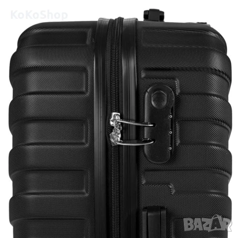 Куфар на колелца-39x22x57 см./ черен куфар на колелца, снимка 5 - Куфари - 50644874