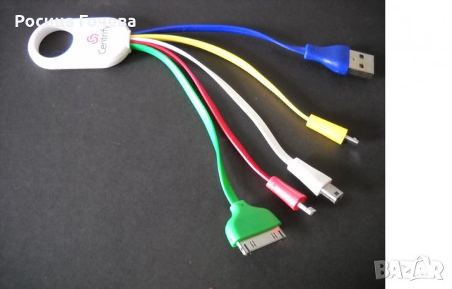 Продавам нов комбиниран кабел за смартфони, таблети и пр., за зареждане и пренос на данни, снимка 1 - USB кабели - 28412397
