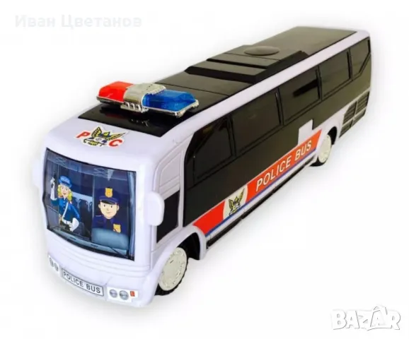 Полицейски автобус играчка със светлини и звук