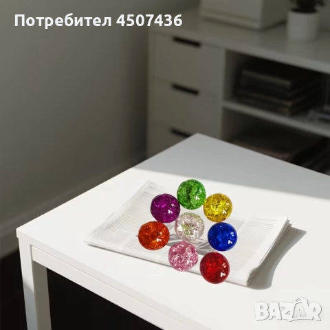 7 бр. Цветни кристални топки с леден крак, креативни занаяти, подходящи за спалня,кухня,всекидневна, снимка 3 - Декорация за дома - 52827486