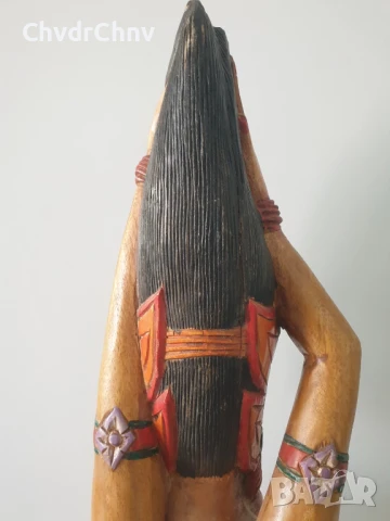 128см-10кг ръчна дърворезба/еротика/голяма стара дървена скулптура/гола жена на клада, снимка 12 - Антикварни и старинни предмети - 51300897