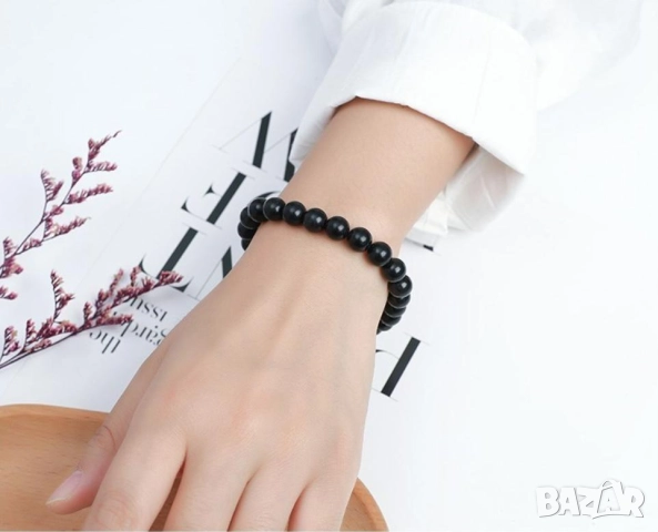 Защитна Гривна от Шунгит Премахва Статичния Електрически Заряд Неутрализира Статичното Електричество, снимка 12 - Гривни - 41801702