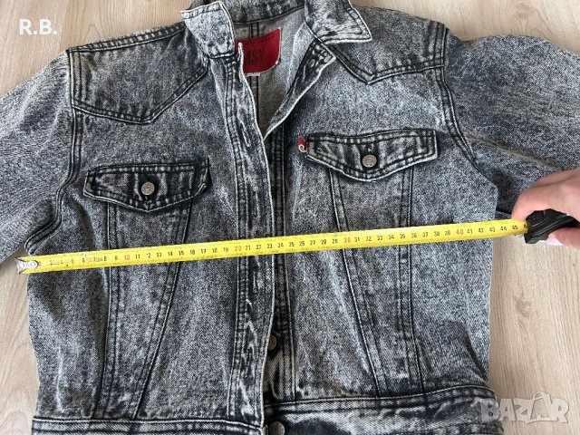 Черно дънково яке, размер М, снимка 8 - Якета - 38896198