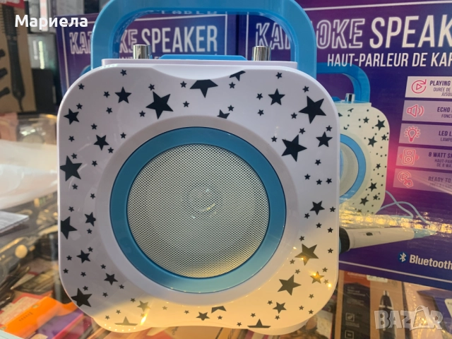 Караоке тонколона с 2 микрофона / Bluetooth / LED, снимка 4 - Караоке - 51509831