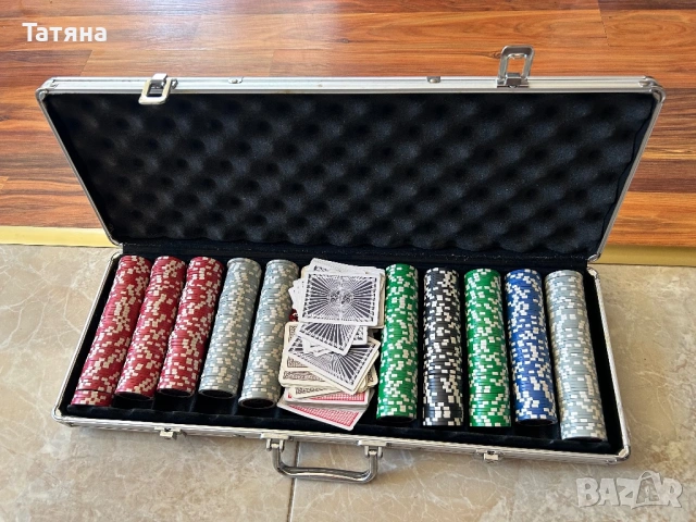 Комплект за покер в алуминиево куфарче, снимка 2 - Настолни игри - 54318991