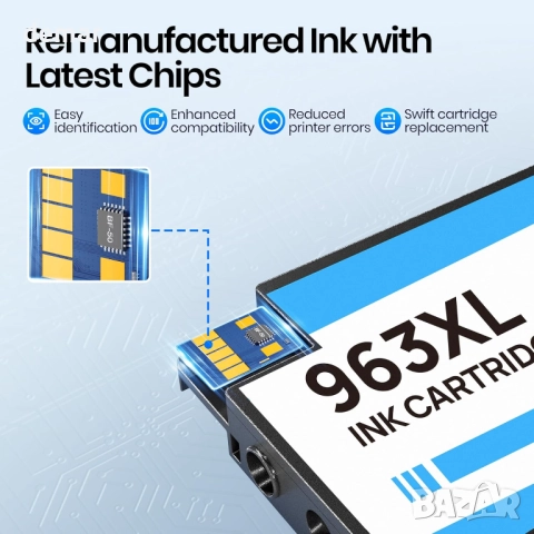 Мастилени касети Gureef 963XL за HP Officejet Pro 9010, 4 броя, снимка 6 - Консумативи за принтери - 51682137