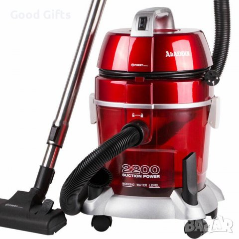 Прахосмукачка с воден филтър First Austria FA-5546-3-RE Aladdin, 1400W, Технология "Cyclon", 6 литра