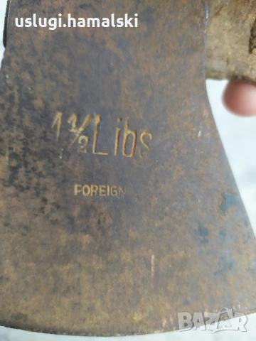 Стара брадва с печат, снимка 3 - Антикварни и старинни предмети - 54281661