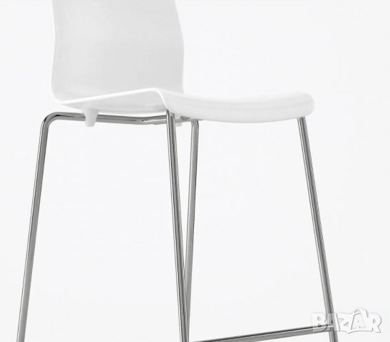 Стилен бар стол Ikea GLENN бял/хром НОВИ-Цена до изчепване, снимка 10 - Столове - 39640629
