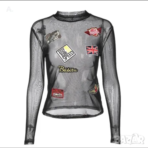 Прозрачна блуза с дълъг ръкав, снимка 4 - Блузи с дълъг ръкав и пуловери - 49536173