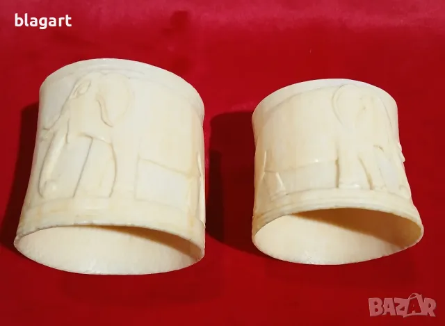сл.кост-2 бр.салфетници, снимка 2 - Антикварни и старинни предмети - 48647325