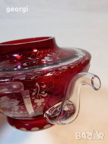 Кристален чайник рубинен кристал  Bohemia , снимка 5 - Аксесоари за кухня - 38042936